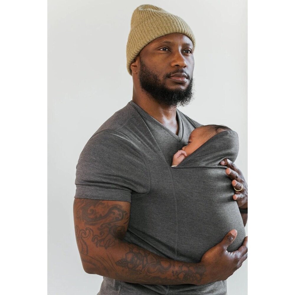 Men's Short Sleeve Babywearing Shirt - Charcoal Gray